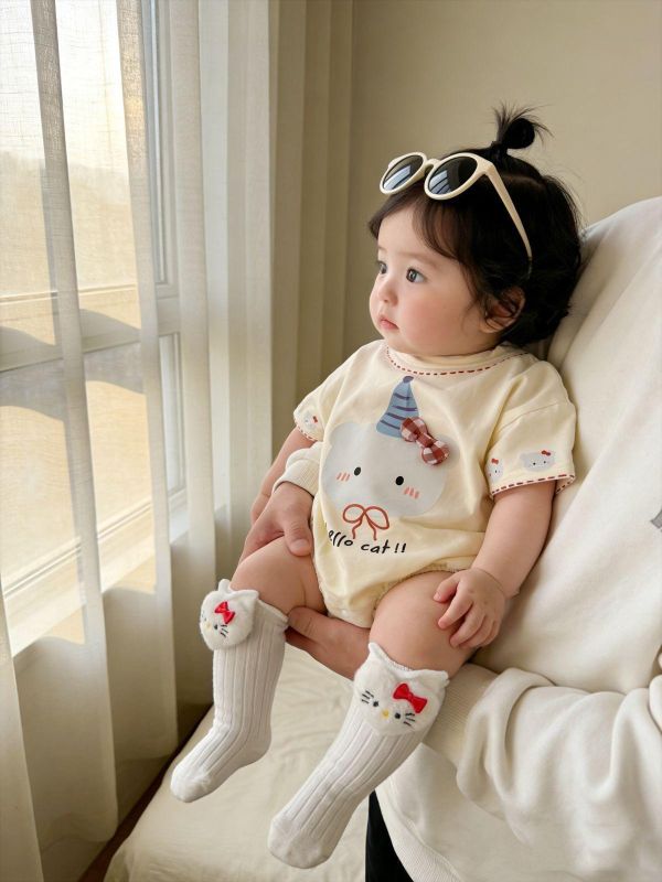 生日帽小熊可愛連袖包屁衣 