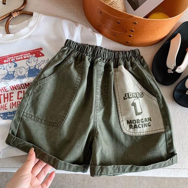 帥氣日系1印花造型五分短褲 