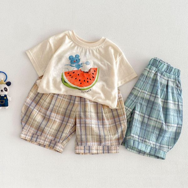 復古英倫格紋燈籠短褲 