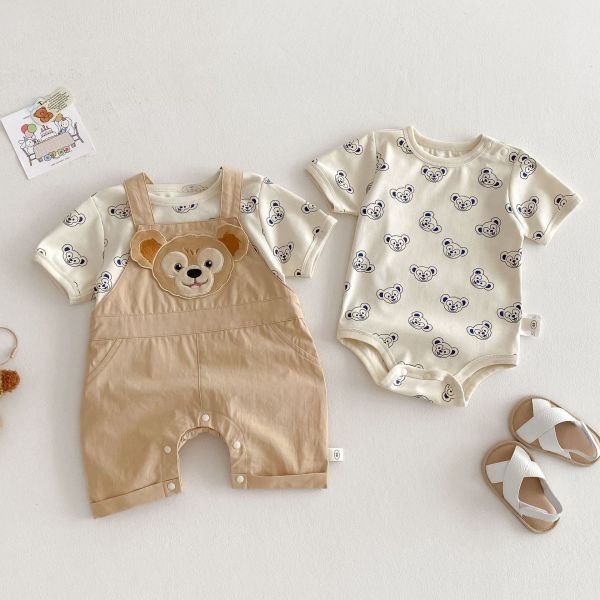 滿版達菲熊包屁衣/上衣/吊帶長褲 