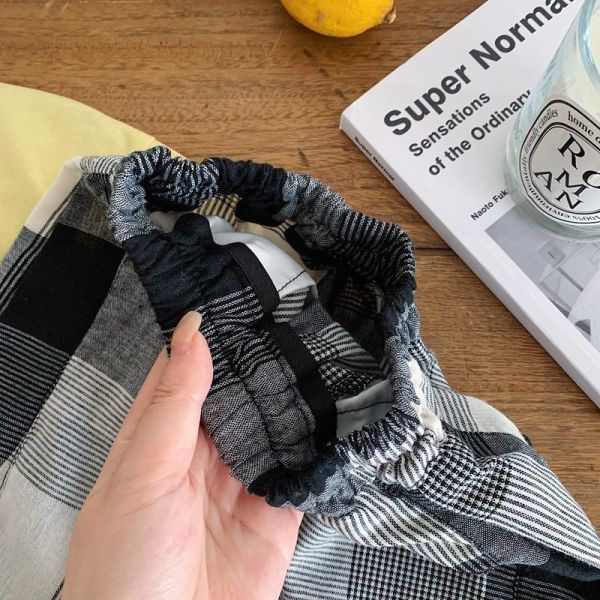 百搭休閒大格紋七分短褲 