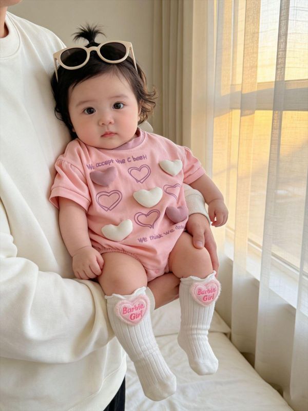 立體愛心可愛印花包屁衣(2色) 