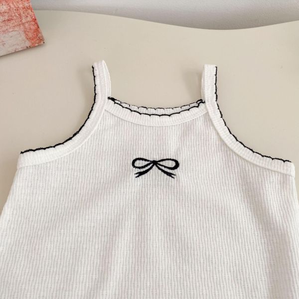 小香風簡約蝴蝶結細肩包屁衣 