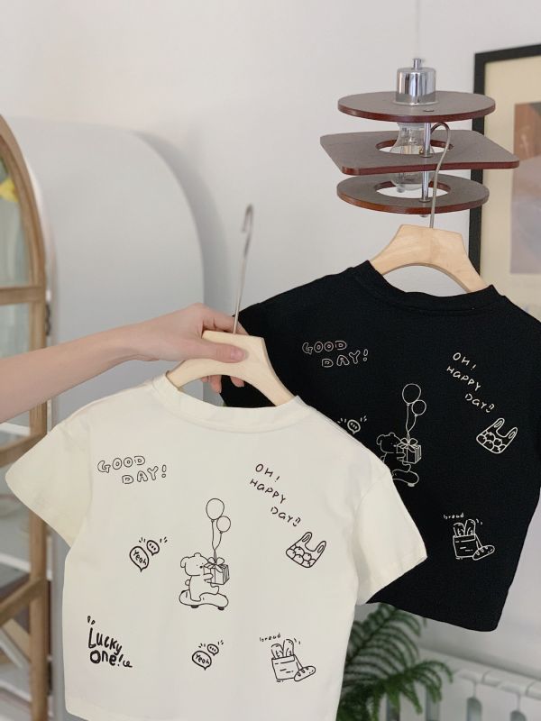 黑白塗鴉印花休閒上衣 