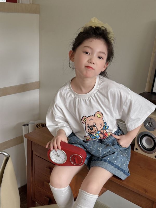 百搭款點點反折牛仔短褲 