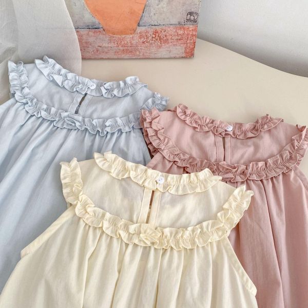 花領口兔子刺繡削肩包屁衣 