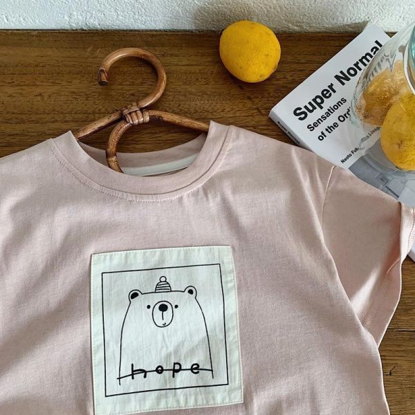 希望小雄布標百搭素T上衣 