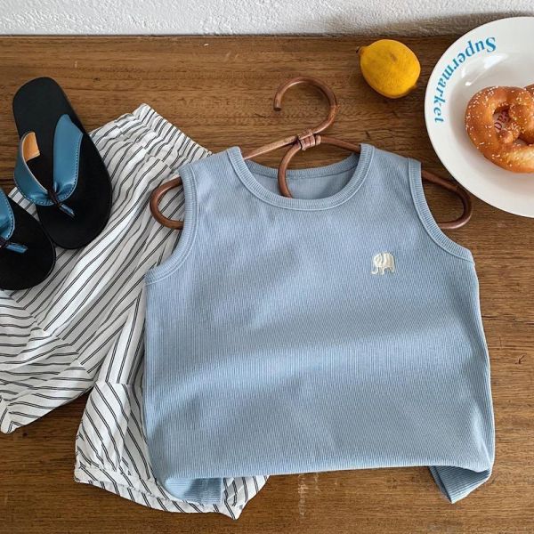 素色簡約動物刺繡百搭背心 