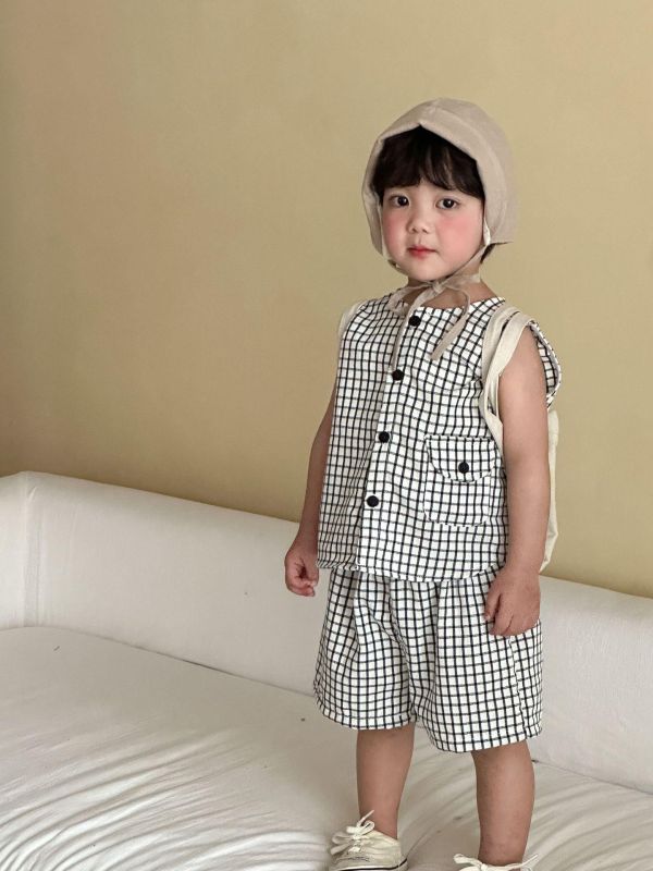 男女童格紋兩件式套裝/洋裝 