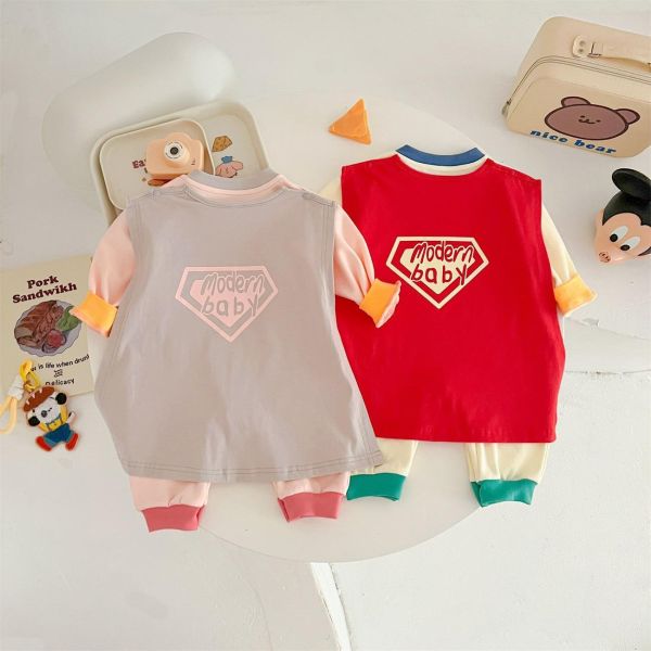 可拆式披風-撞色超人造型連身裝(2色) 