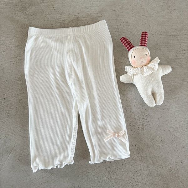 夏季冰絲彈力木耳邊打底褲 
