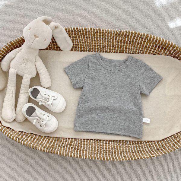 基礎百搭素色彈力圓領上衣 