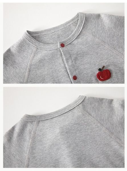 新生兒素色蘋果紅釦連身裝(3色) 