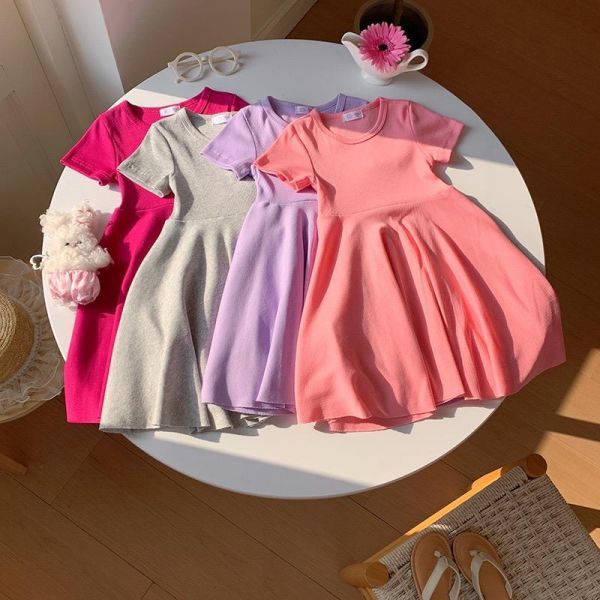 素色彈力針織大裙擺洋裝(4色) 