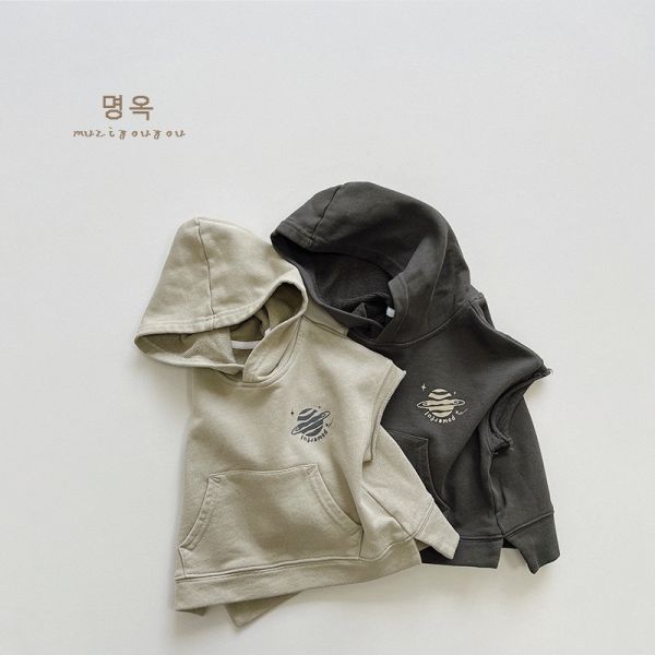 星球不修邊連帽背心 