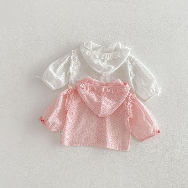 滿版小花木耳邊連帽透氣外套 