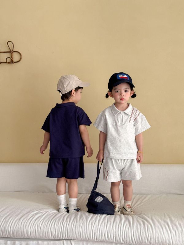 運動風polo斜紋兩件式套裝 