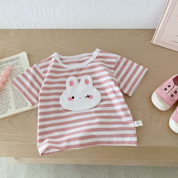 可愛立體兔子條紋休閒套裝 