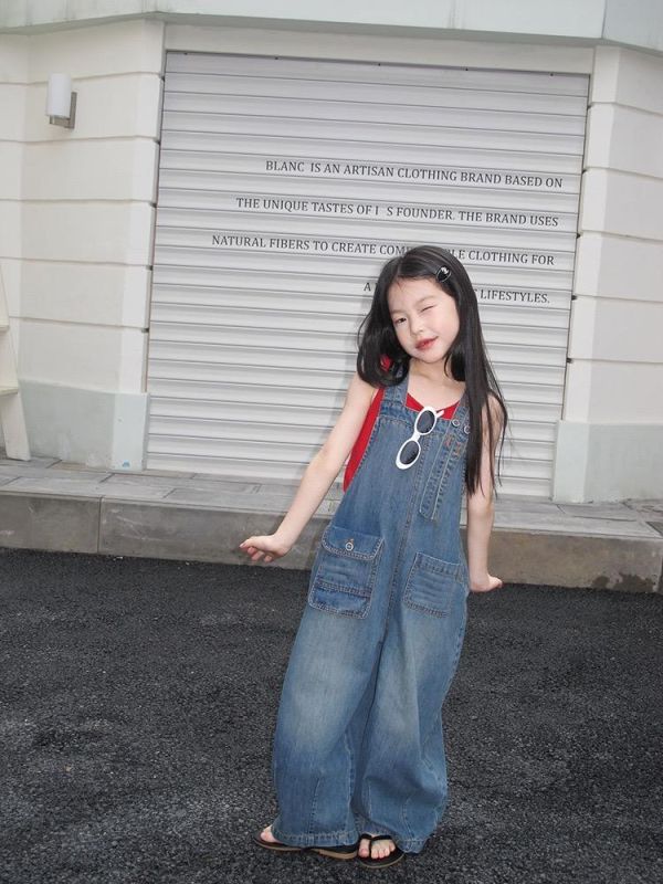 親子-可鹹可甜牛仔慵懶吊帶連身褲 
