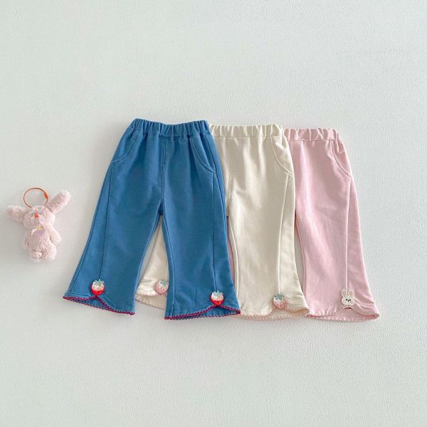 草莓兔子修身長腿喇叭褲 