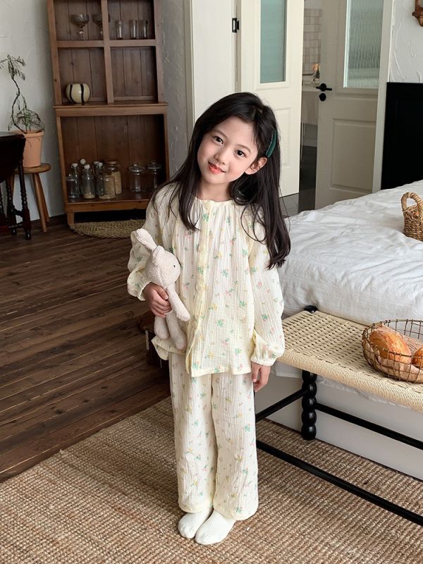 紗布棉透氣居家睡衣套裝 