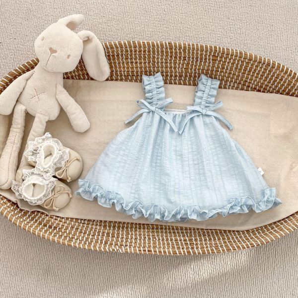 甜美蝴蝶結背帶澎澎上衣 