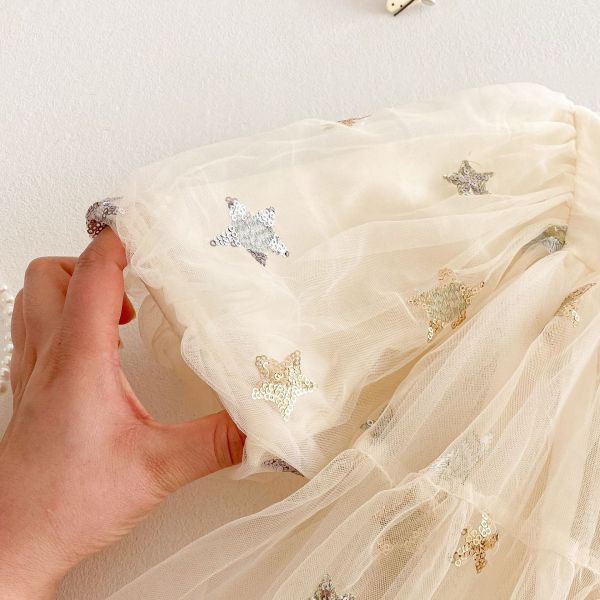 星星公主網紗澎袖洋裝 