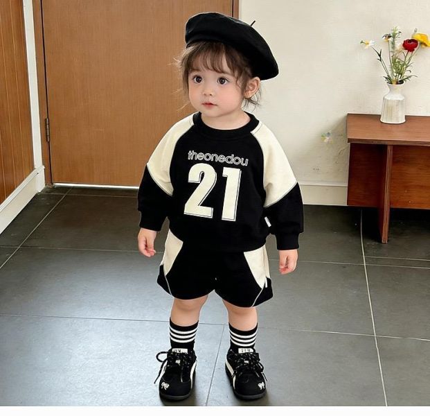 酷帥運動風21撞色兩件套套裝 