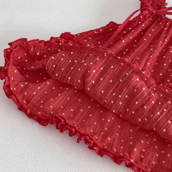 甜美米妮翻領上衣/點點雪紡連身裙/長褲 