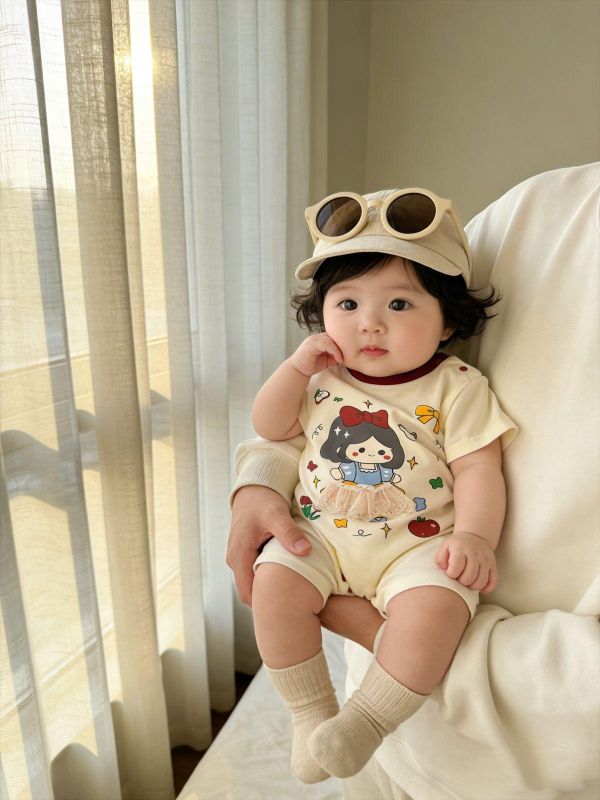 可愛白雪公主印花連身裝 