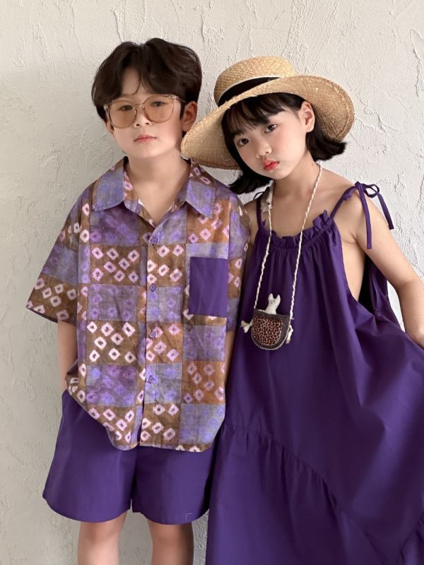 男女童兄妹裝渡假套裝/洋裝 