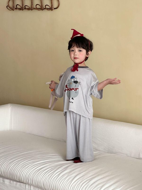 可愛印花寬鬆彈力居家套裝 