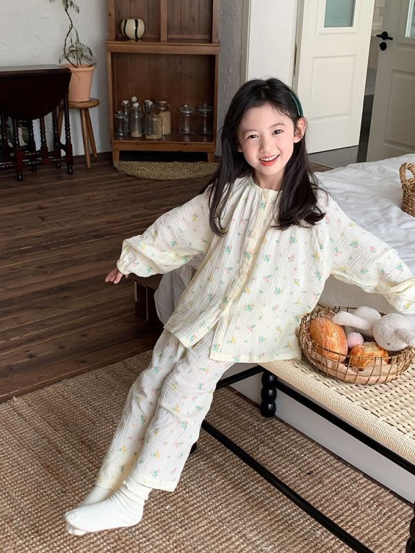 紗布棉透氣居家睡衣套裝 