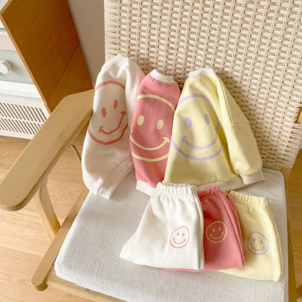 糖果色字母笑臉兩件式套裝 