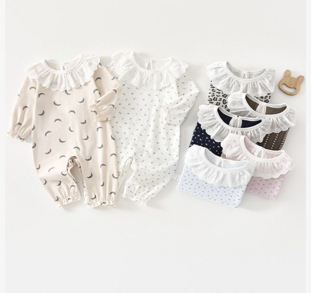 新生兒蕾絲領開釦連身裝(7款) 