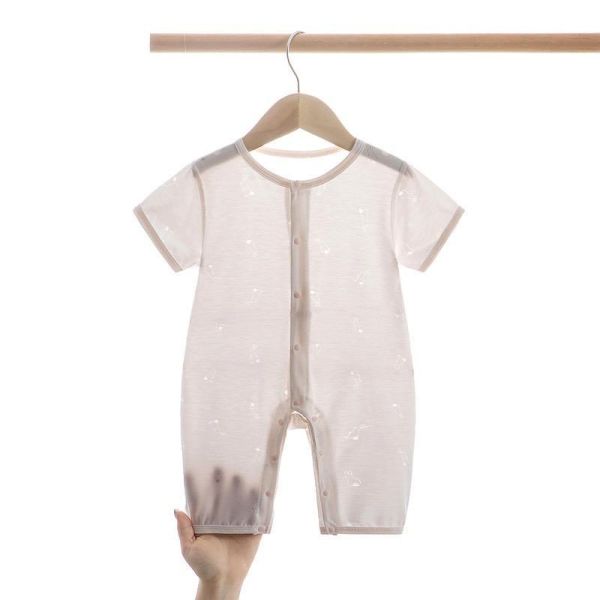 新生兒燒花透氣超薄短袖/長袖連身裝 