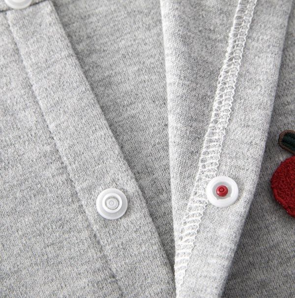 新生兒素色蘋果紅釦連身裝(3色) 