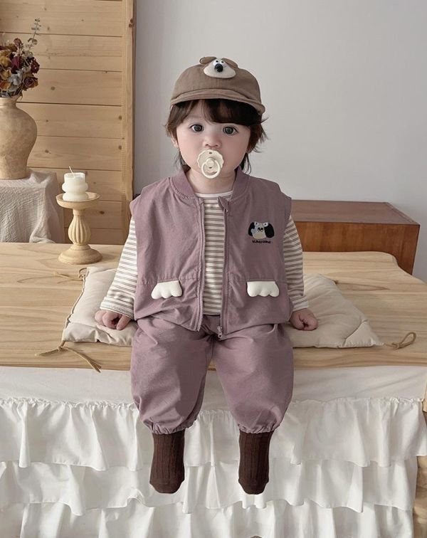 好好看！顯白紫色背心式三件套套裝 