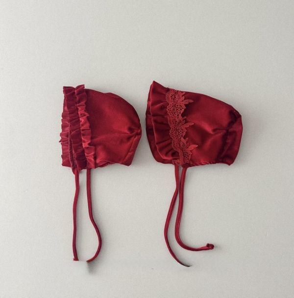 新年酒紅絲絨宮廷護耳綁帽 
