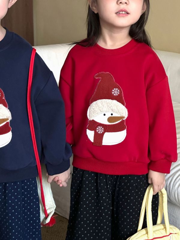 聖誕雪人加絨寬鬆上衣 