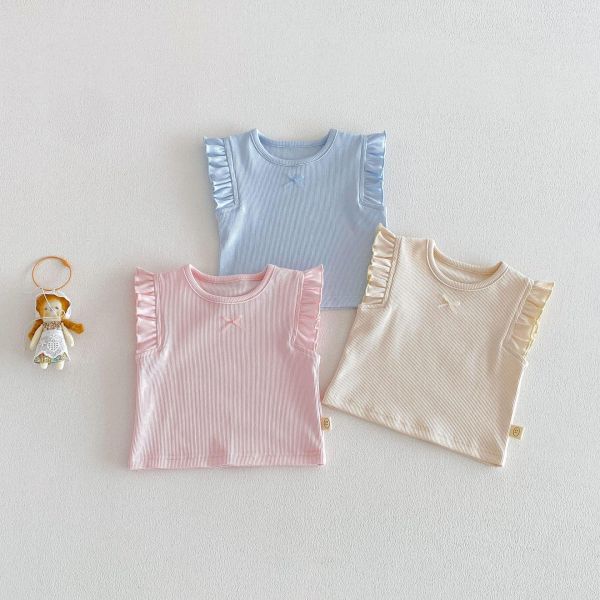 素色木耳邊打底背心 