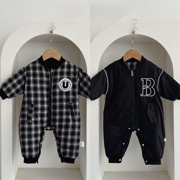 『現貨80cm』雙面兩穿帥氣字母拉鍊連身裝 