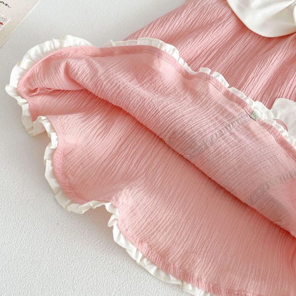 花領立體小花削肩連身裙 