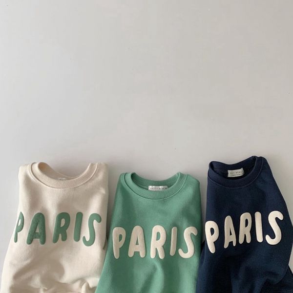 PARIS極簡字母圓領上衣 