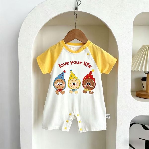 薯條/餅乾黃拼袖連身裝 