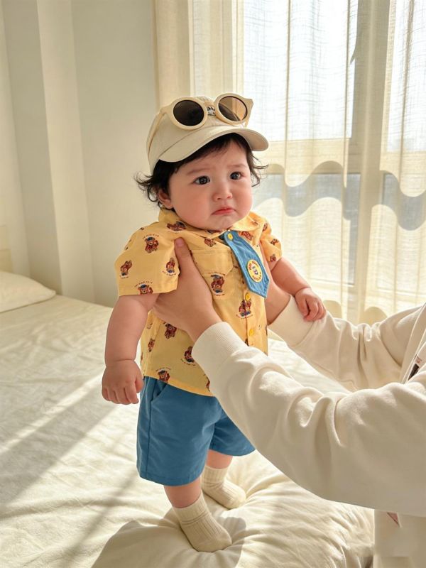 可拆式領帶襯衫+短褲套裝(3款) 