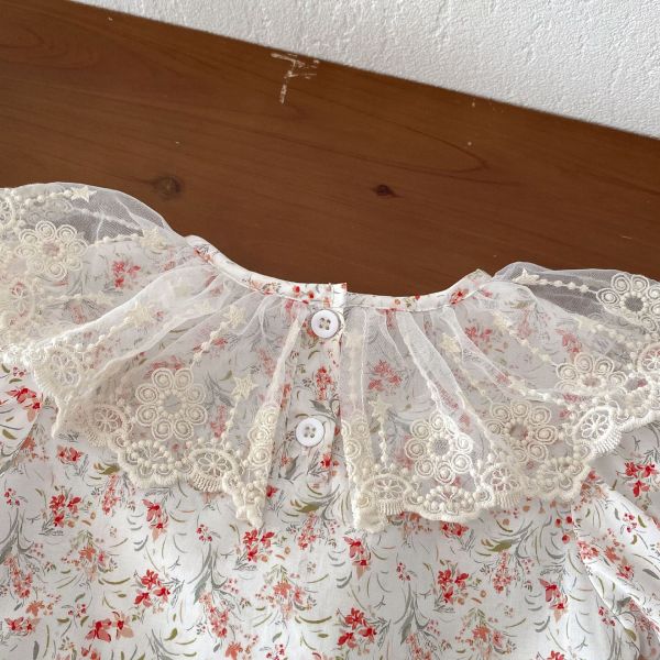 蕾絲花邊甜美碎花包屁衣 