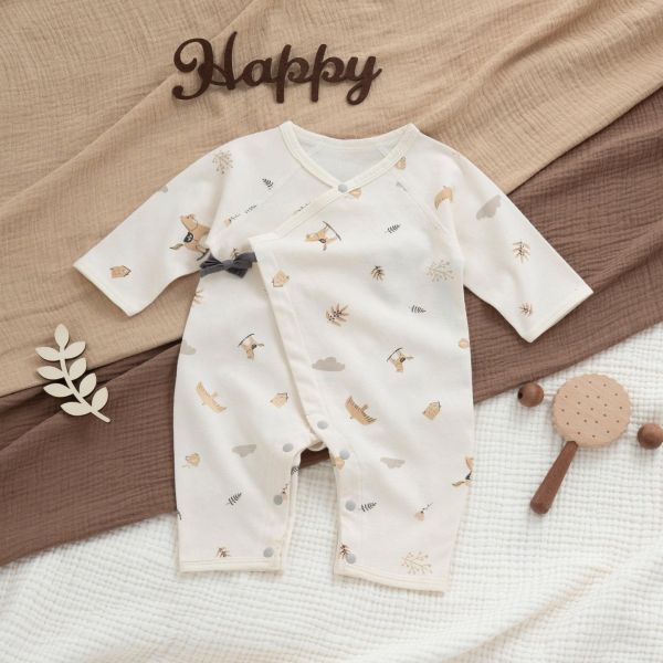 新生兒搖搖馬純棉側開包屁衣/連身裝 
