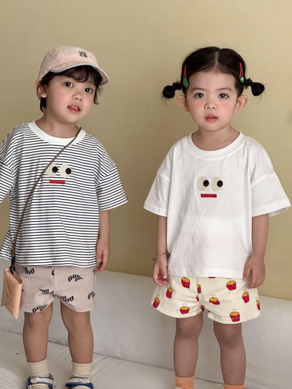 可愛薯條/字母/小花/愛心休閒短褲 