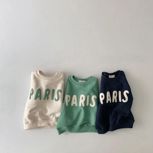 PARIS極簡字母圓領上衣 